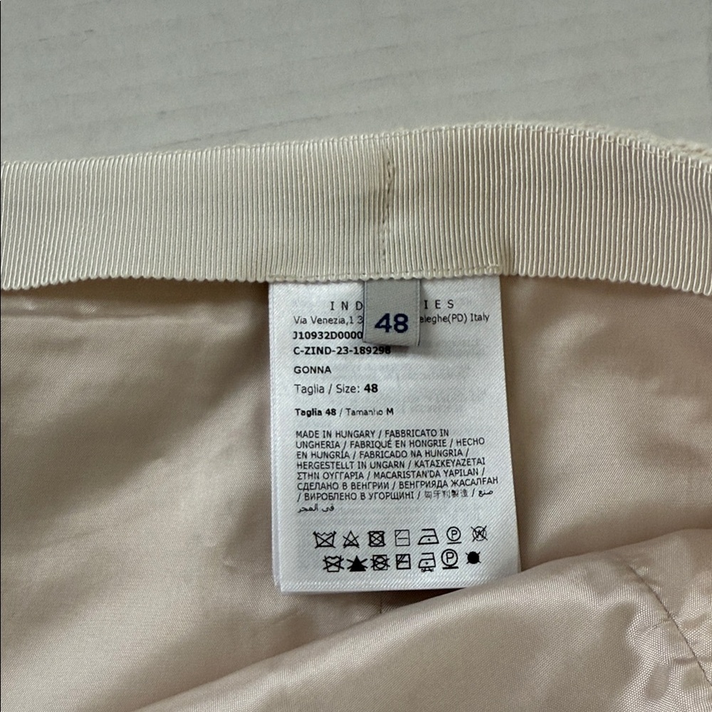 Moncler Cream Tweed Mini Skirt FR 48 XL Cotton Blend Luxury Designer - Picture 4 of 5